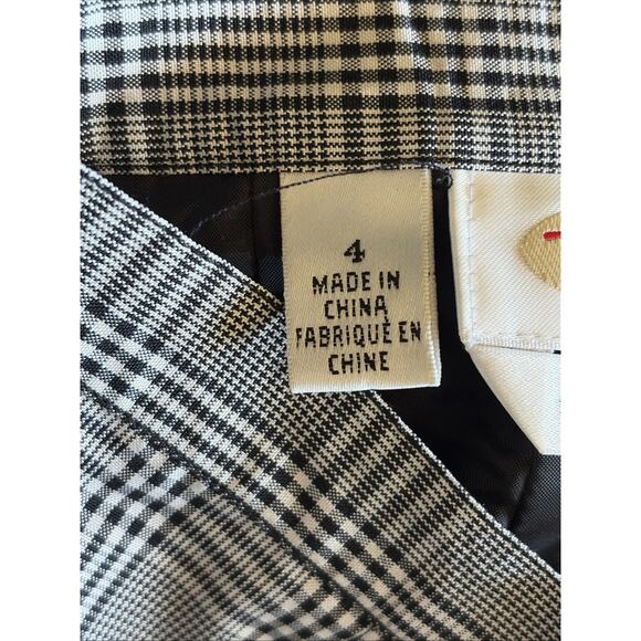 Vintage VTG Talbots Pure Silk Black Plaid Check Pencil Skirt Womens 4 Office - Picture 8 of 8
